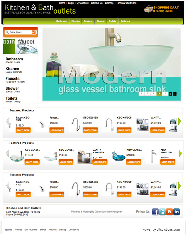 kitchen and bath store by cttsolutions web designer in Miami